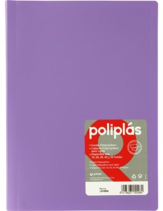 CARPETA Fº 20 FUNDAS SOLDADAS OPACAS LAVANDA POLIPLAS